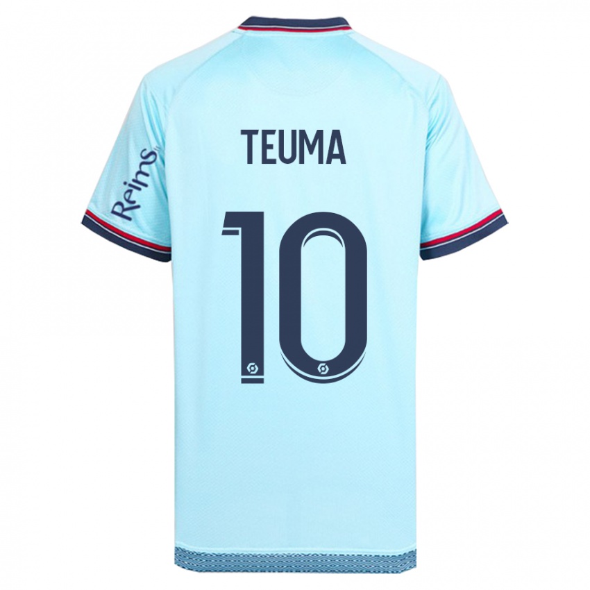Heren Teddy Teuma #10 Hemelsblauw Uitshirt Uittenue 2023/24 T-Shirt