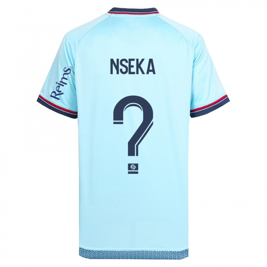 Heren Nelson Nseka #0 Hemelsblauw Uitshirt Uittenue 2023/24 T-Shirt