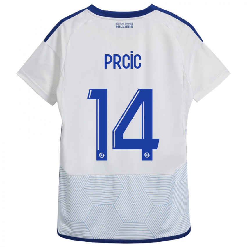 Heren Sanjin Prcic #14 Wit Uitshirt Uittenue 2023/24 T-Shirt