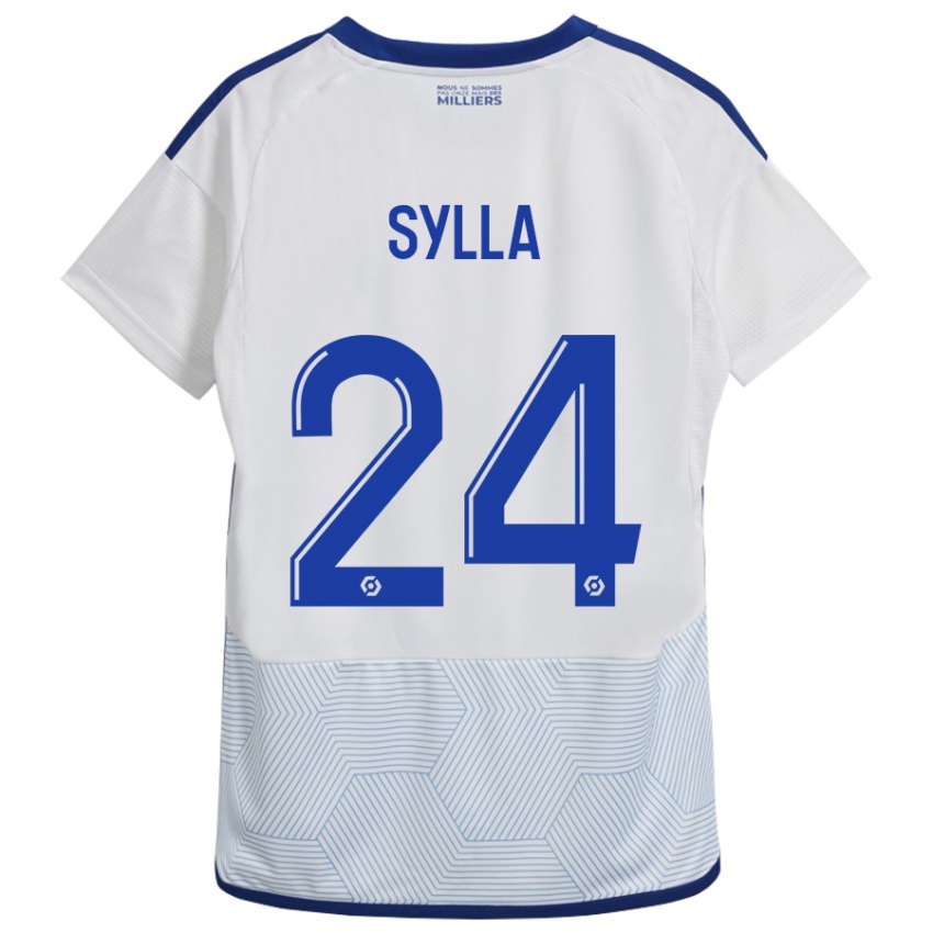 Heren Abakar Sylla #24 Wit Uitshirt Uittenue 2023/24 T-Shirt