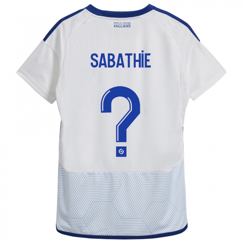 Heren Gabin Sabathié #0 Wit Uitshirt Uittenue 2023/24 T-Shirt