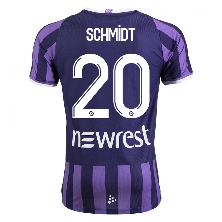 Heren Niklas Schmidt #20 Paars Uitshirt Uittenue 2023/24 T-Shirt