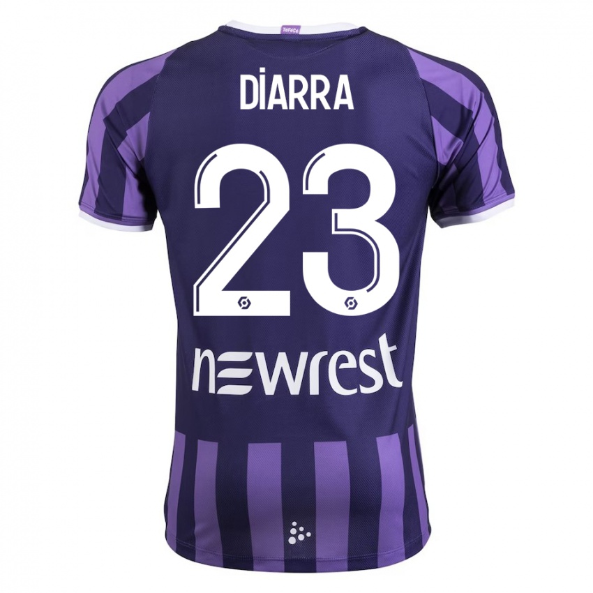 Heren Moussa Diarra #23 Paars Uitshirt Uittenue 2023/24 T-Shirt