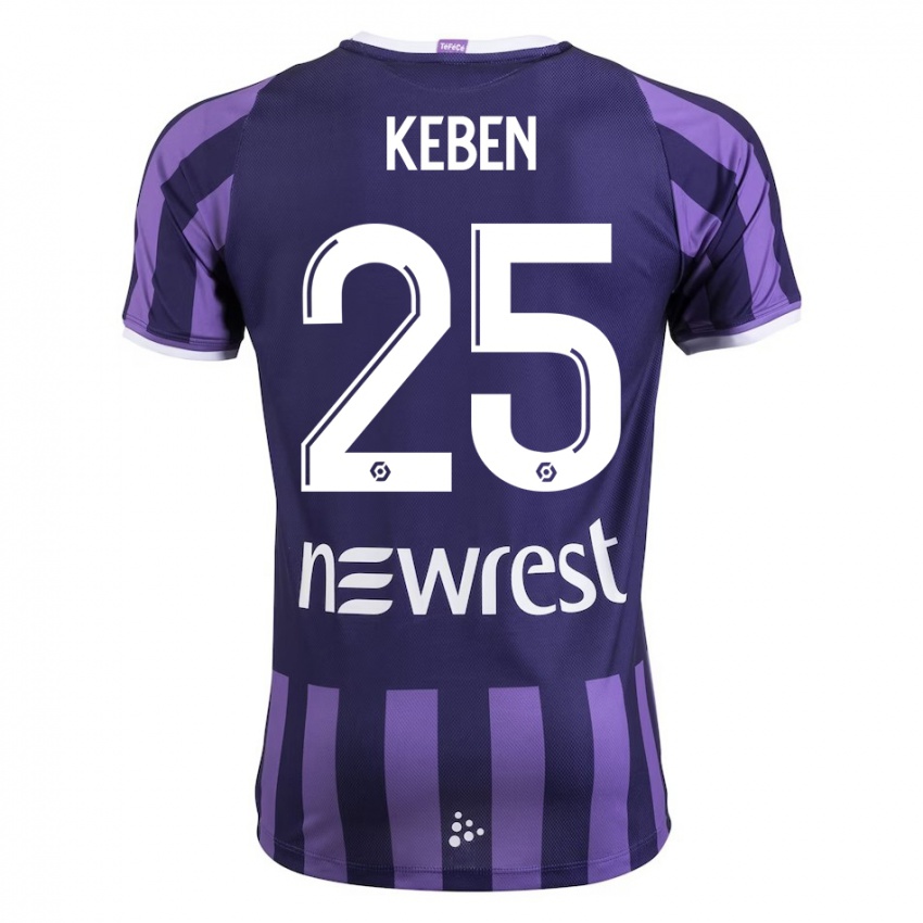 Heren Kévin Keben #25 Paars Uitshirt Uittenue 2023/24 T-Shirt