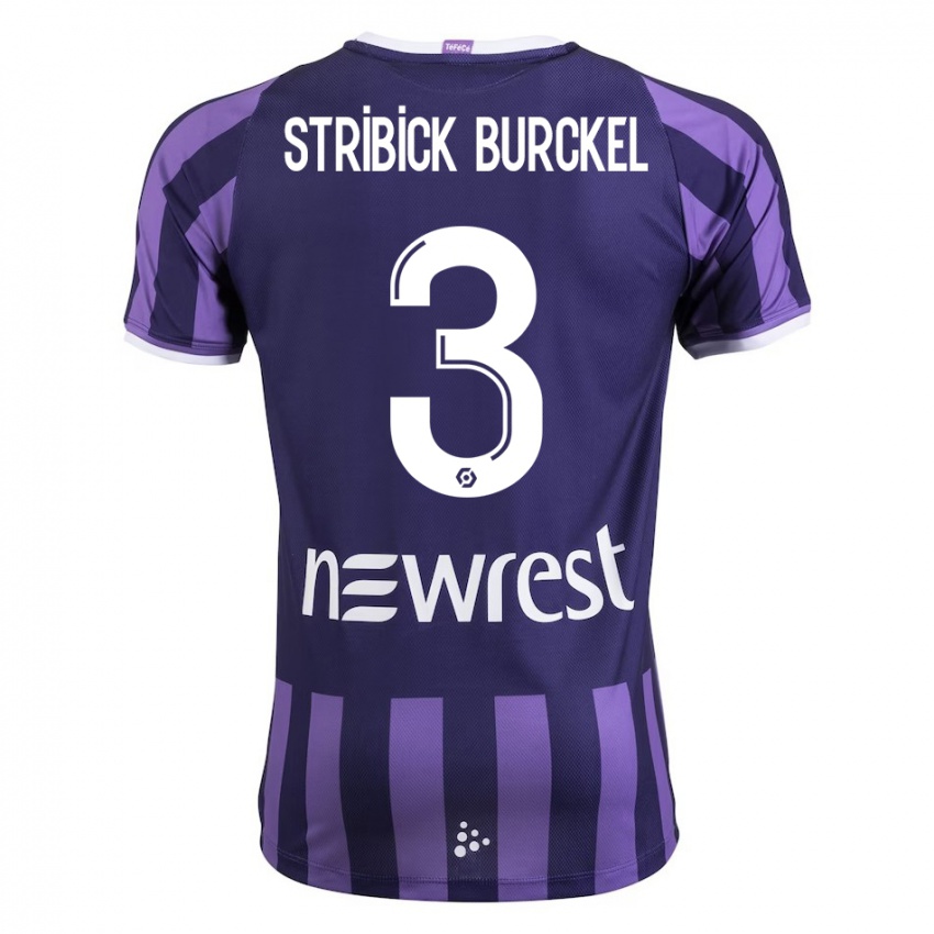 Heren Laetitia Stribick-Burckel #3 Paars Uitshirt Uittenue 2023/24 T-Shirt