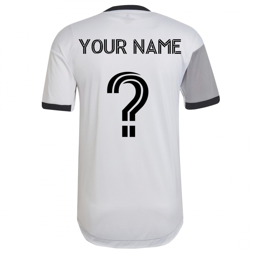 Heren Uw Naam #0 Wit Uitshirt Uittenue 2023/24 T-Shirt