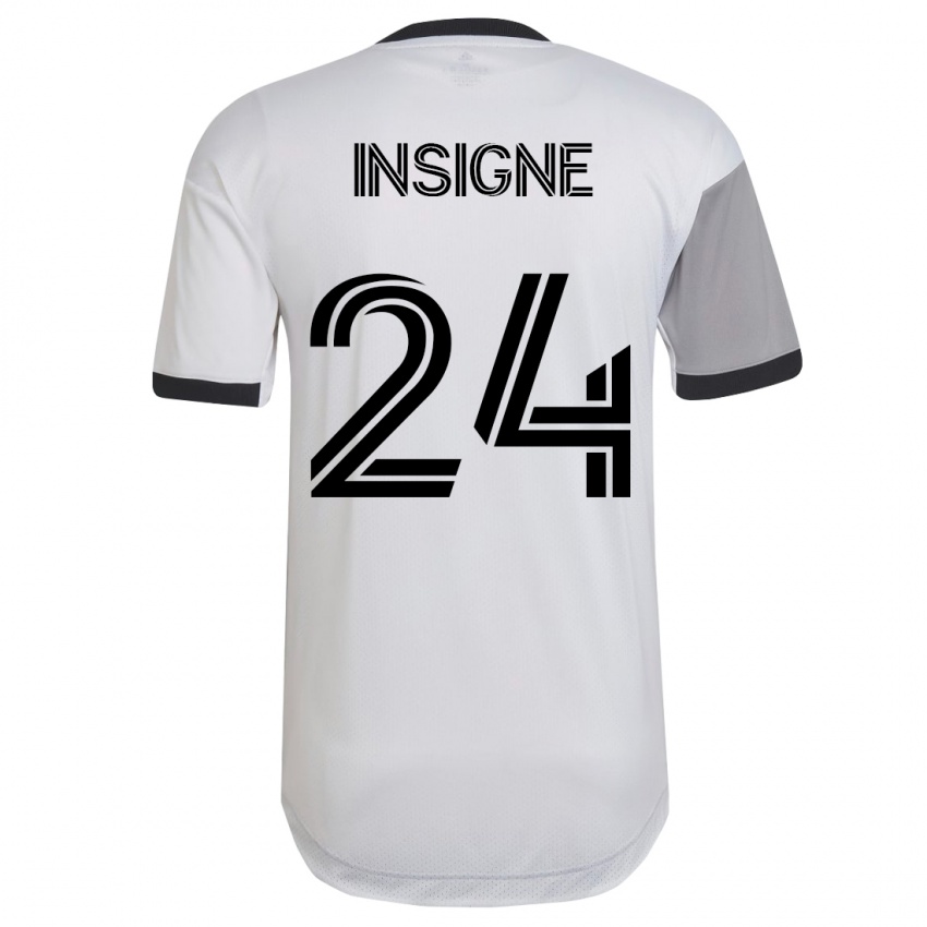 Heren Lorenzo Insigne #24 Wit Uitshirt Uittenue 2023/24 T-Shirt