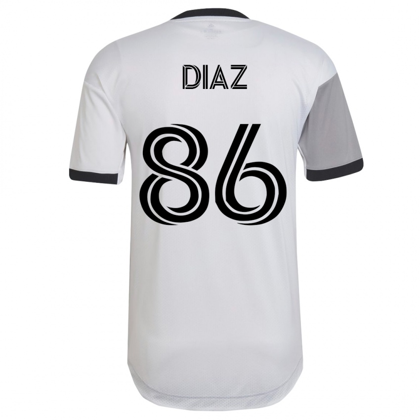 Heren Alec Díaz #86 Wit Uitshirt Uittenue 2023/24 T-Shirt