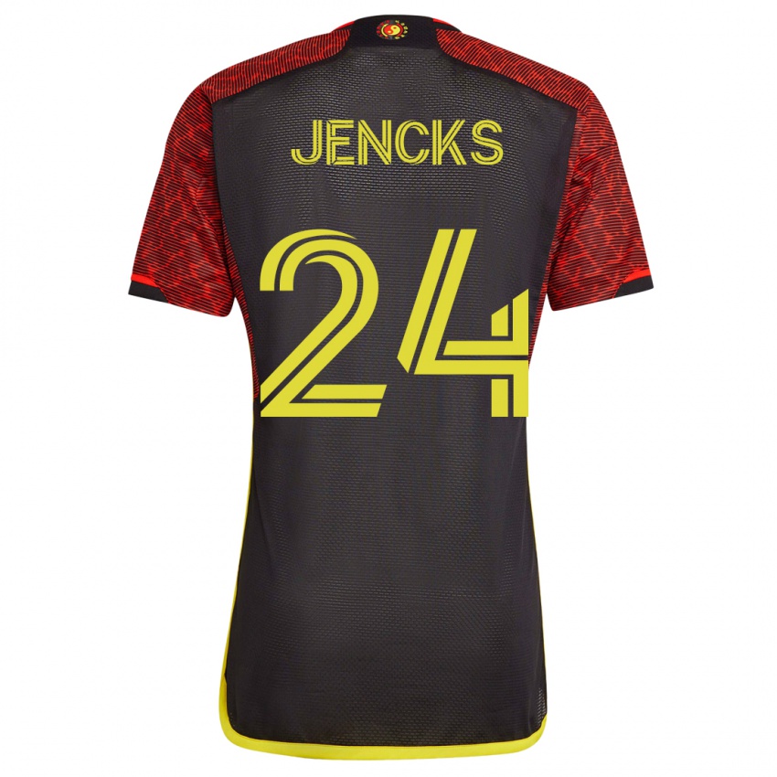 Heren India Jencks #24 Oranje Uitshirt Uittenue 2023/24 T-Shirt