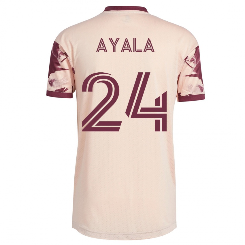 Heren David Ayala #24 Gebroken Wit Uitshirt Uittenue 2023/24 T-Shirt