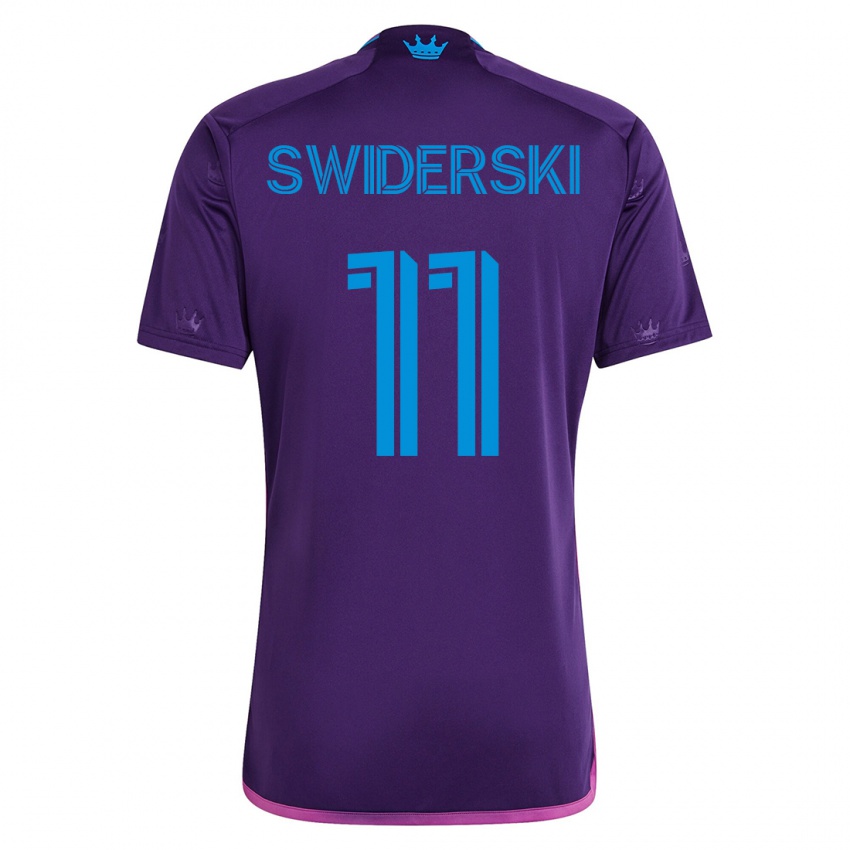 Heren Karol Swiderski #11 Viooltje Uitshirt Uittenue 2023/24 T-Shirt