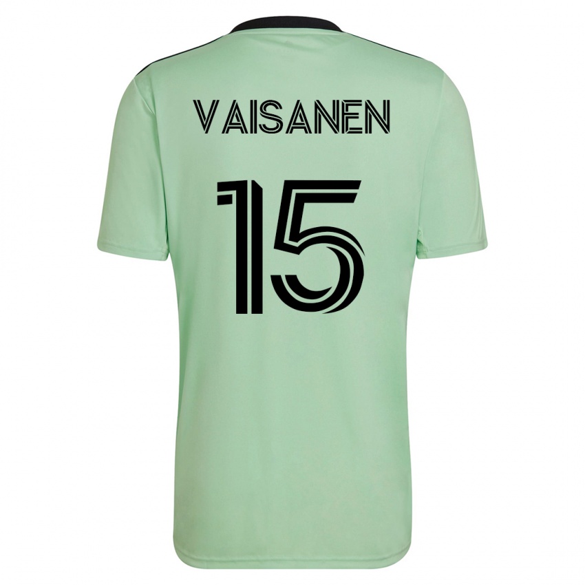 Heren Leo Väisänen #15 Licht Groen Uitshirt Uittenue 2023/24 T-Shirt