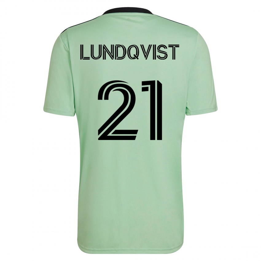 Heren Adam Lundqvist #21 Licht Groen Uitshirt Uittenue 2023/24 T-Shirt