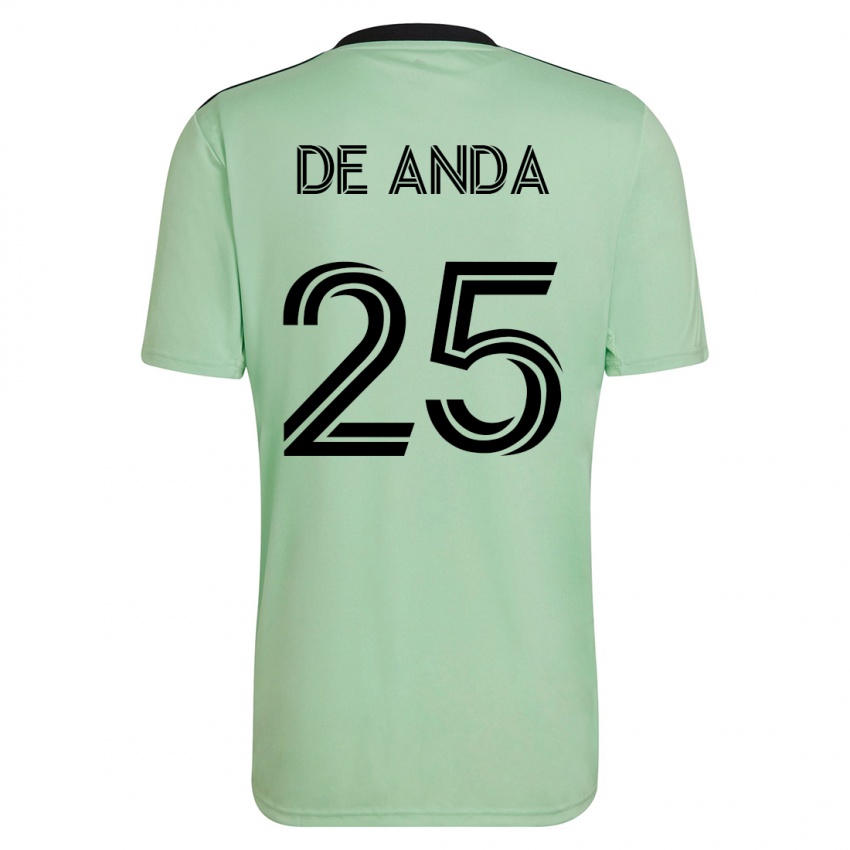 Heren Anthony De Anda #25 Licht Groen Uitshirt Uittenue 2023/24 T-Shirt