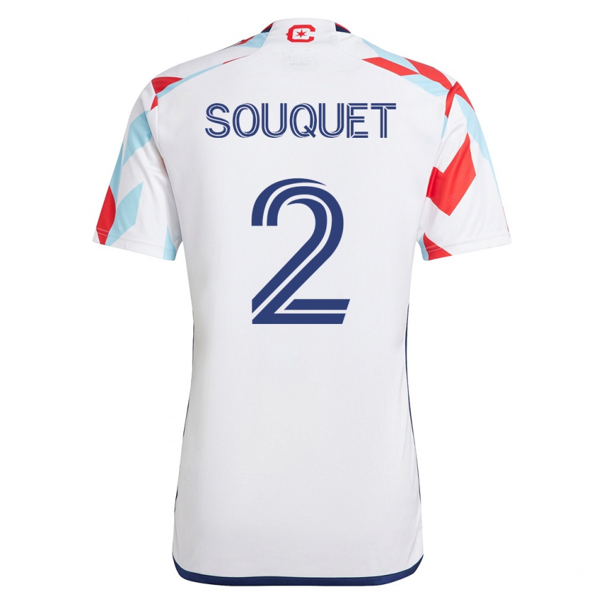 Heren Arnaud Souquet #2 Wit Blauw Uitshirt Uittenue 2023/24 T-Shirt