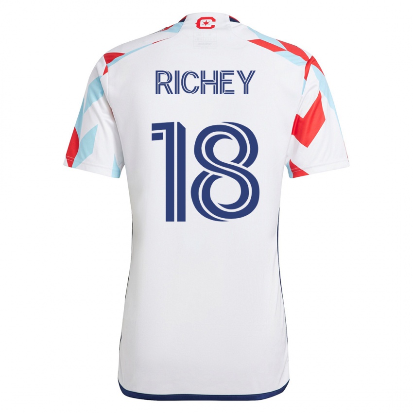 Heren Spencer Richey #18 Wit Blauw Uitshirt Uittenue 2023/24 T-Shirt