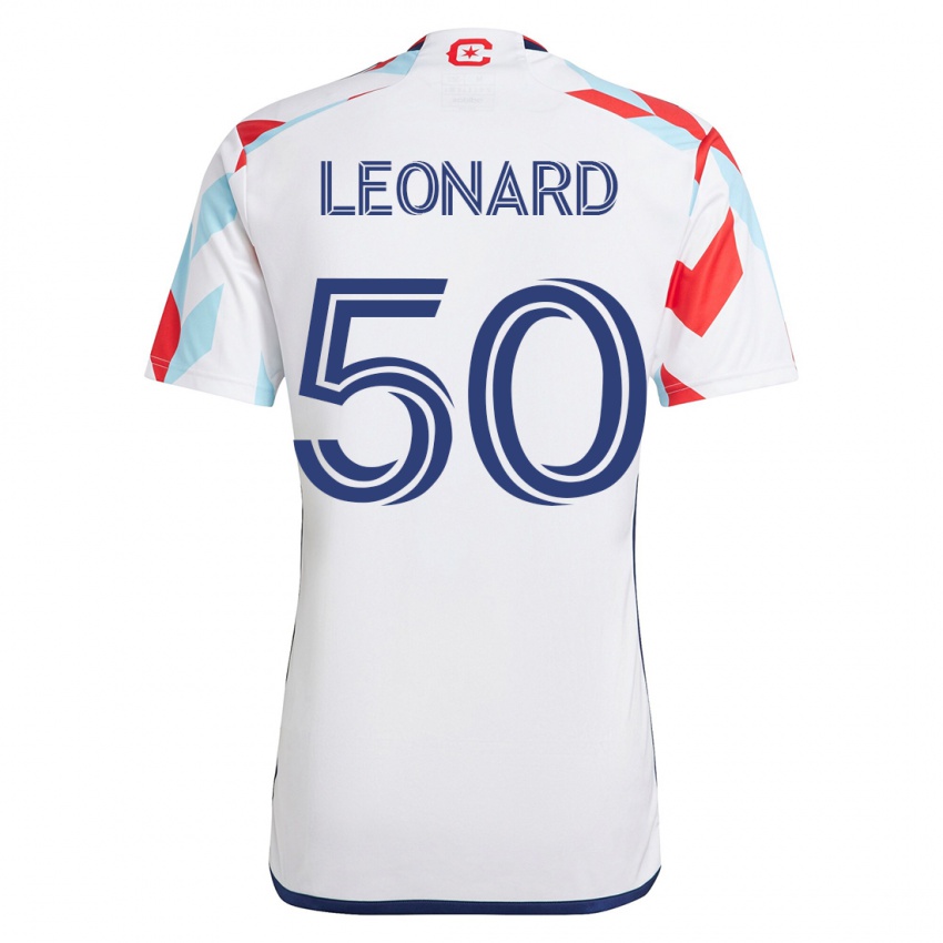 Heren Eric Leonard #50 Wit Blauw Uitshirt Uittenue 2023/24 T-Shirt