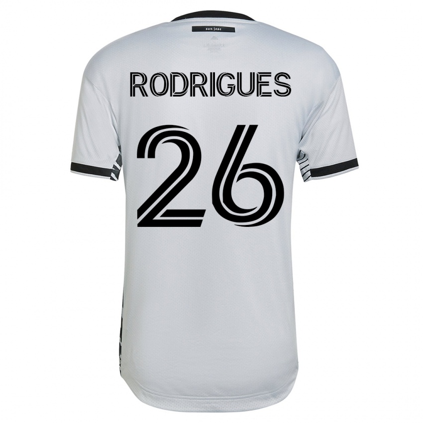 Heren Rodrigues #26 Wit Uitshirt Uittenue 2023/24 T-Shirt