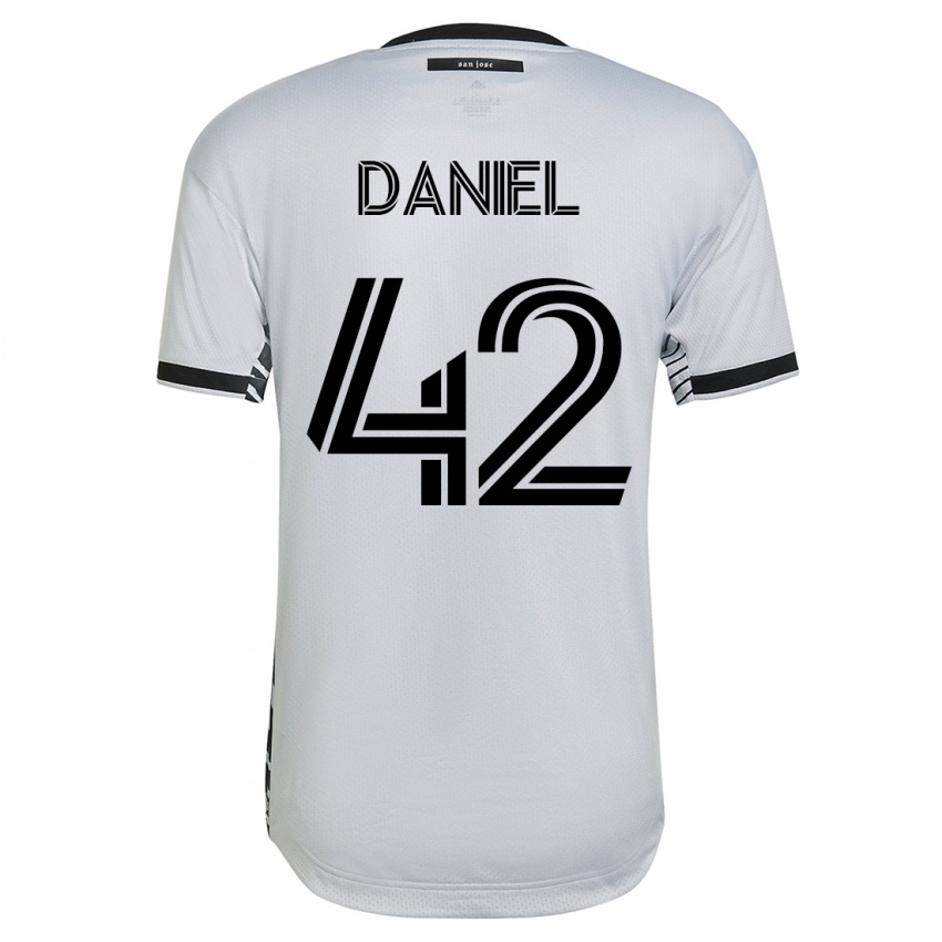 Heren Daniel #42 Wit Uitshirt Uittenue 2023/24 T-Shirt