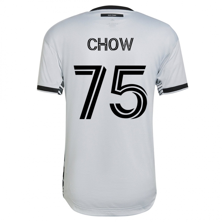 Heren Alex Chow #75 Wit Uitshirt Uittenue 2023/24 T-Shirt