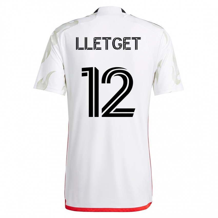 Heren Sebastian Lletget #12 Wit Uitshirt Uittenue 2023/24 T-Shirt