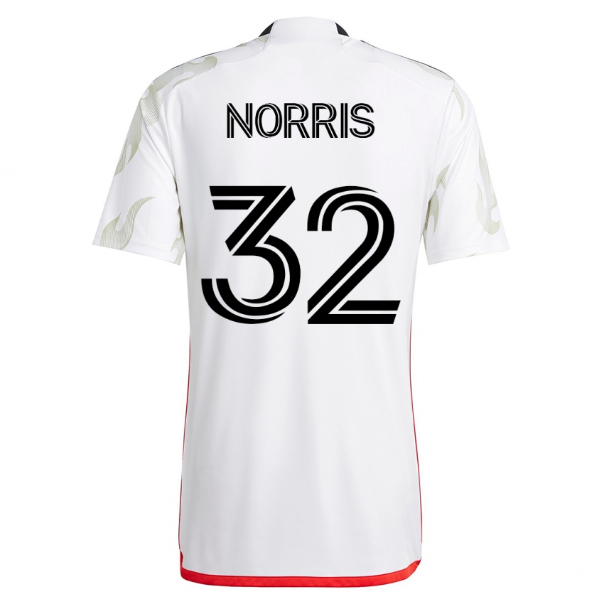Heren Nolan Norris #32 Wit Uitshirt Uittenue 2023/24 T-Shirt