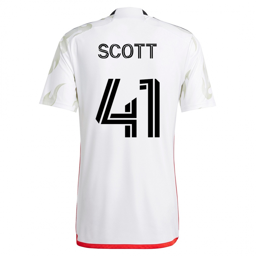 Heren Tarik Scott #41 Wit Uitshirt Uittenue 2023/24 T-Shirt
