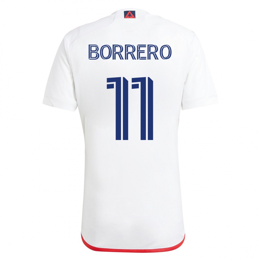 Heren Dylan Borrero #11 Wit Rood Uitshirt Uittenue 2023/24 T-Shirt