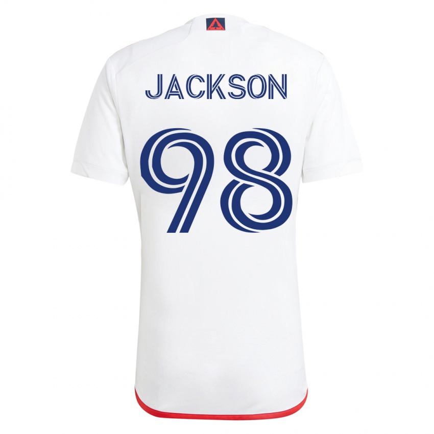 Heren Jacob Jackson #98 Wit Rood Uitshirt Uittenue 2023/24 T-Shirt