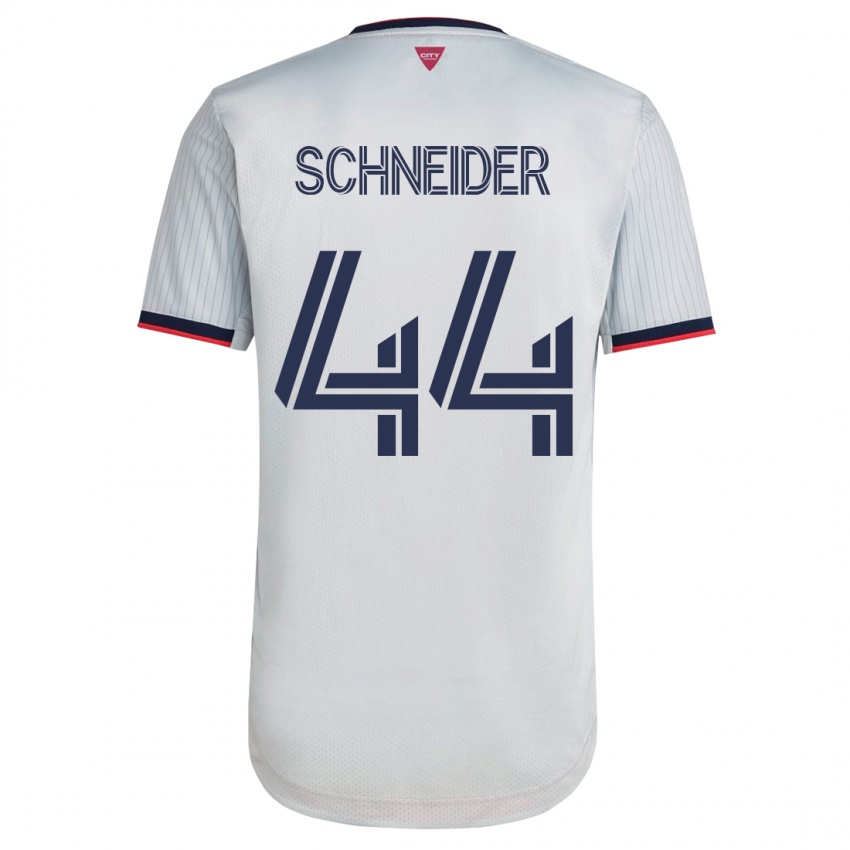 Heren Max Schneider #44 Wit Uitshirt Uittenue 2023/24 T-Shirt