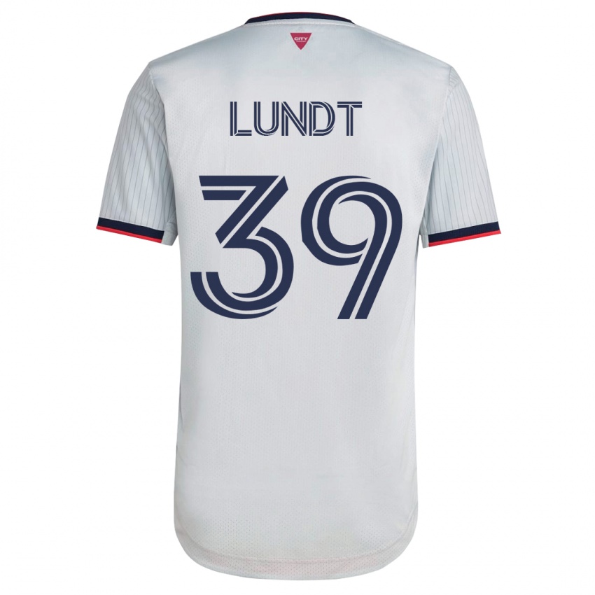 Heren Ben Lundt #39 Wit Uitshirt Uittenue 2023/24 T-Shirt