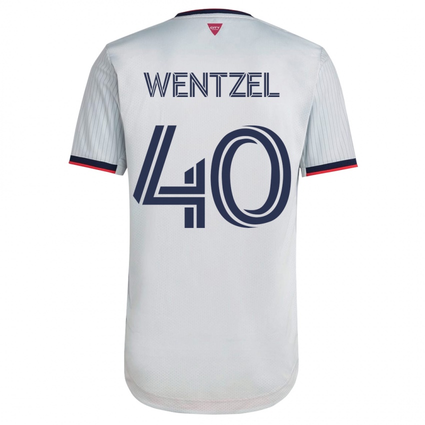 Heren Michael Wentzel #40 Wit Uitshirt Uittenue 2023/24 T-Shirt