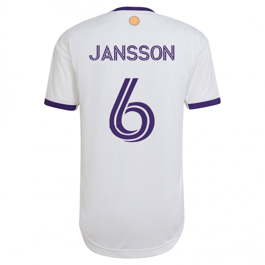 Heren Robin Jansson #6 Wit Uitshirt Uittenue 2023/24 T-Shirt