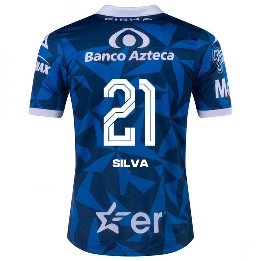 Heren Gastón Silva #21 Blauw Uitshirt Uittenue 2023/24 T-Shirt
