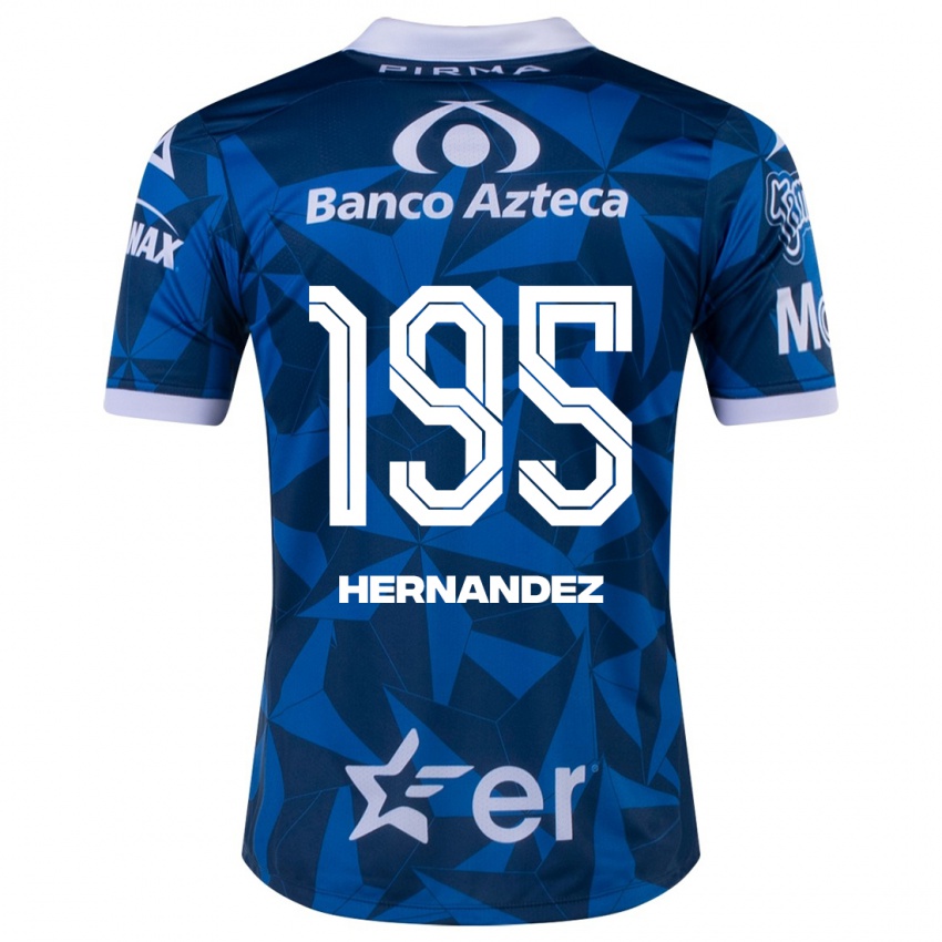 Heren Daniel Hernández #195 Blauw Uitshirt Uittenue 2023/24 T-Shirt