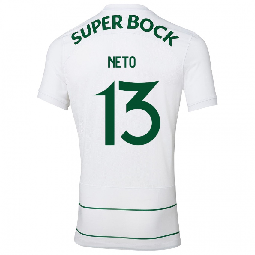 Heren Luis Neto #13 Wit Uitshirt Uittenue 2023/24 T-Shirt