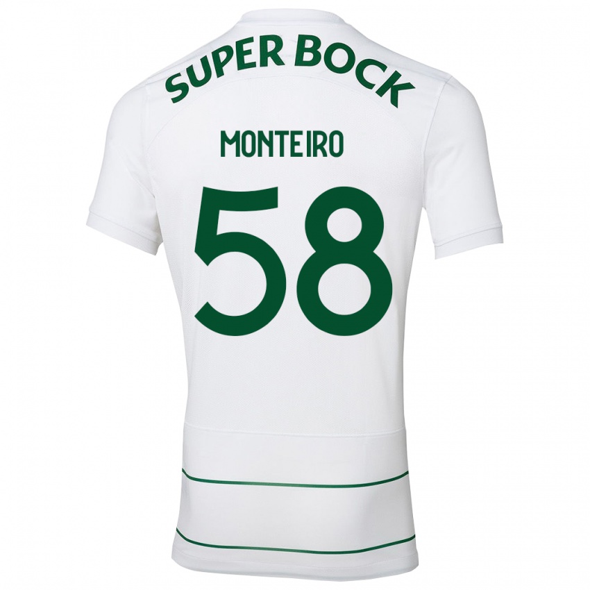 Heren David Monteiro #58 Wit Uitshirt Uittenue 2023/24 T-Shirt