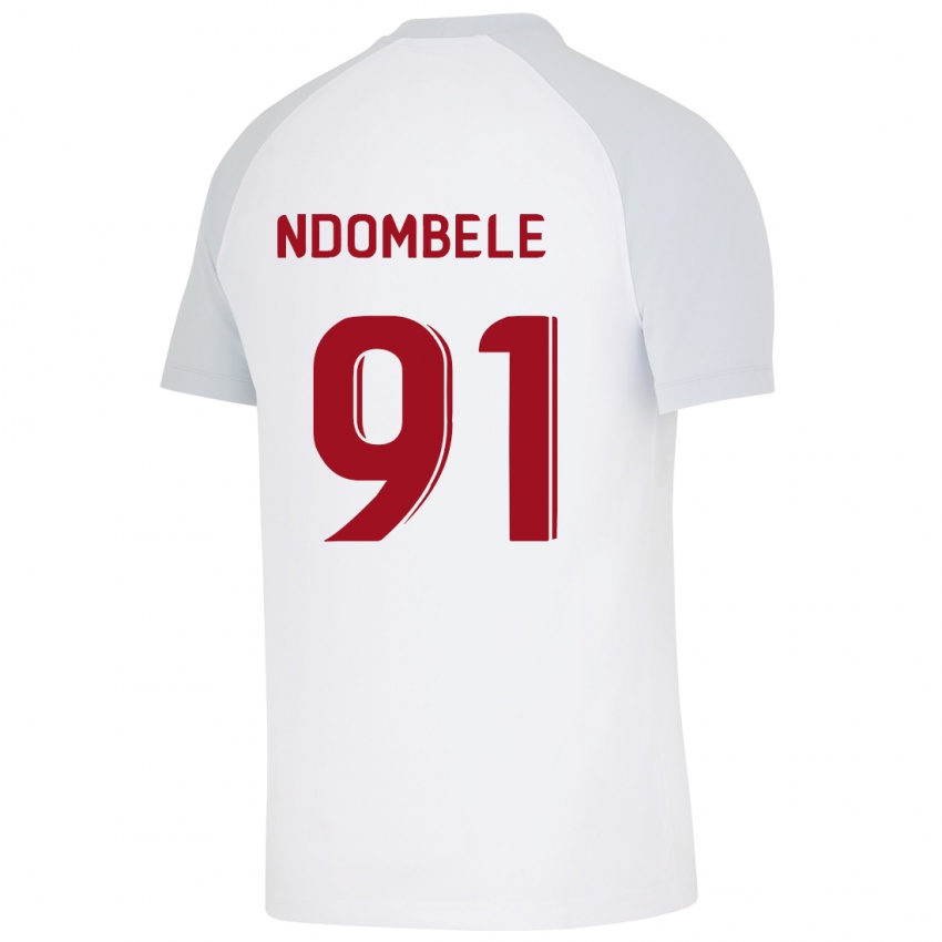 Heren Tanguy Ndombele #91 Wit Uitshirt Uittenue 2023/24 T-Shirt