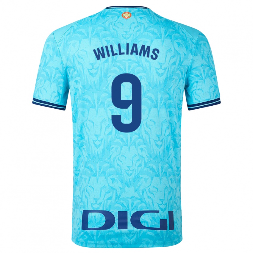 Heren Inaki Williams #9 Hemelsblauw Uitshirt Uittenue 2023/24 T-Shirt
