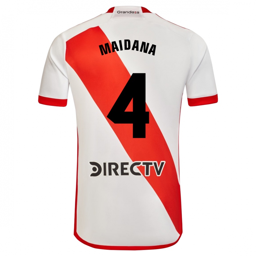 Dames Jonatan Maidana #4 Wit Rood Thuisshirt Thuistenue 2023/24 T-Shirt