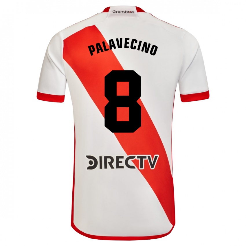 Dames Agustin Palavecino #8 Wit Rood Thuisshirt Thuistenue 2023/24 T-Shirt