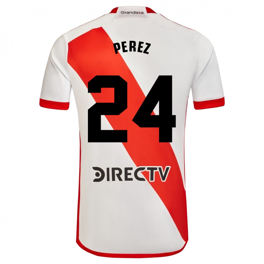 Dames Enzo Perez #24 Wit Rood Thuisshirt Thuistenue 2023/24 T-Shirt