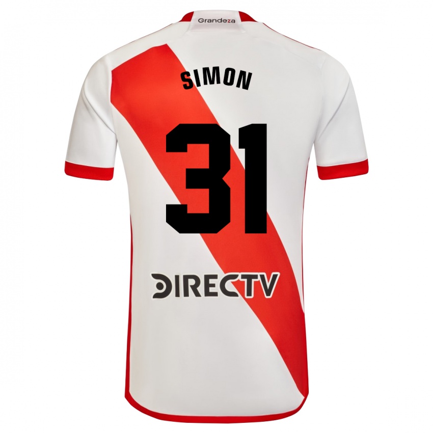 Dames Santiago Simon #31 Wit Rood Thuisshirt Thuistenue 2023/24 T-Shirt