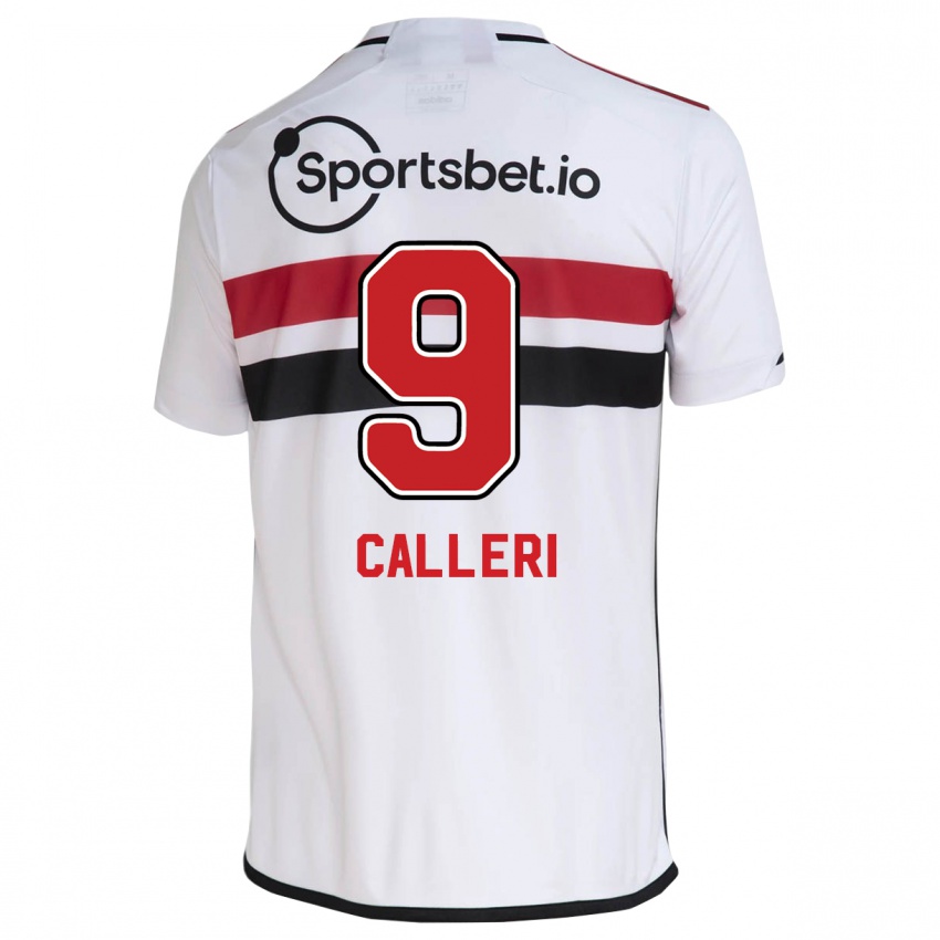 Dames Jonathan Calleri #9 Wit Thuisshirt Thuistenue 2023/24 T-Shirt