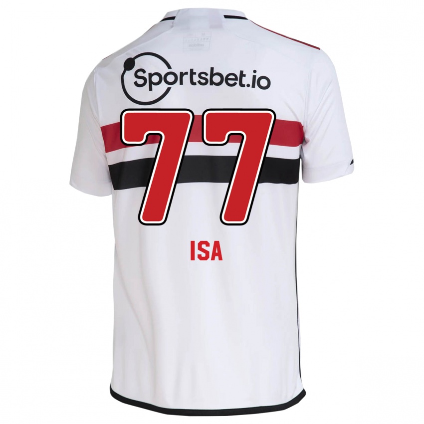 Dames Isa #77 Wit Thuisshirt Thuistenue 2023/24 T-Shirt