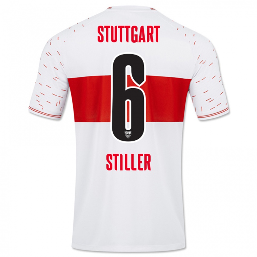 Dames Angelo Stiller #6 Wit Thuisshirt Thuistenue 2023/24 T-Shirt
