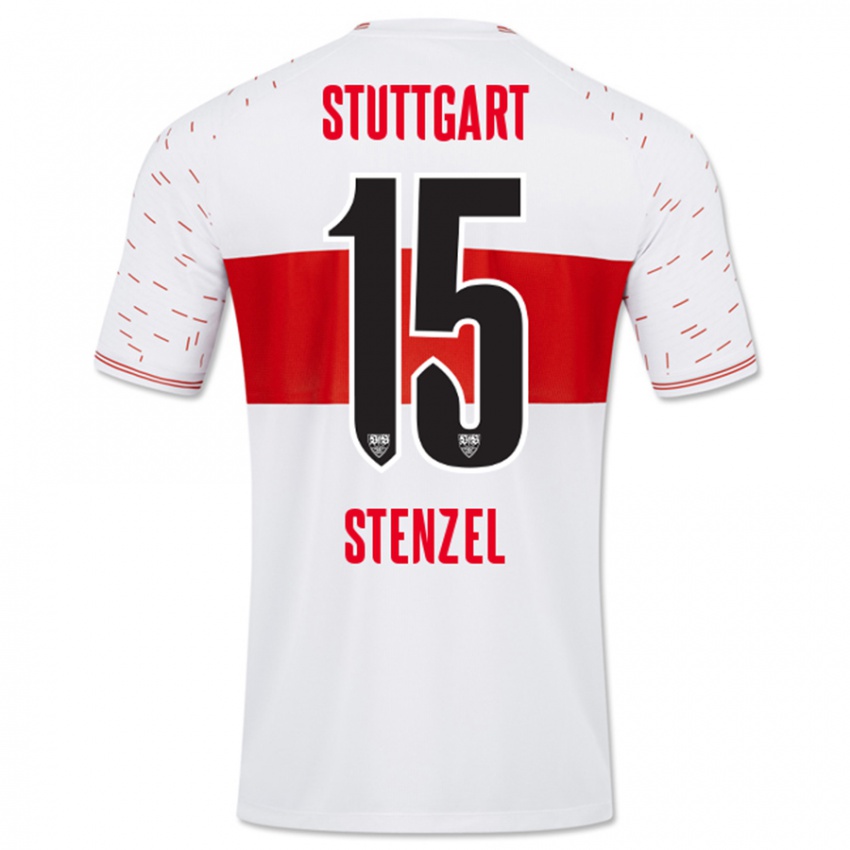 Dames Pascal Stenzel #15 Wit Thuisshirt Thuistenue 2023/24 T-Shirt