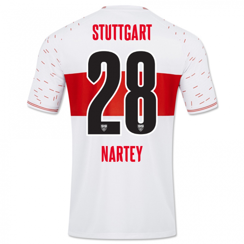 Dames Nikolas Nartey #28 Wit Thuisshirt Thuistenue 2023/24 T-Shirt