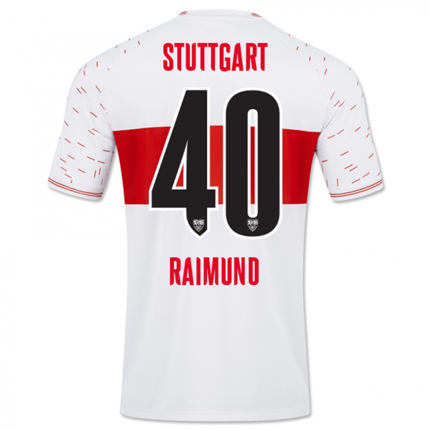 Dames Luca Raimund #40 Wit Thuisshirt Thuistenue 2023/24 T-Shirt