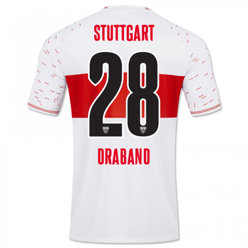 Dames Dominik Draband #28 Wit Thuisshirt Thuistenue 2023/24 T-Shirt